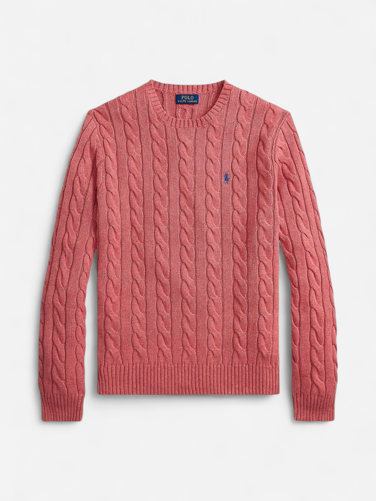 Polo Ralph Lauren miesten neulepaita Cable-Knit Cotton Sweater, vaaleanpunainen