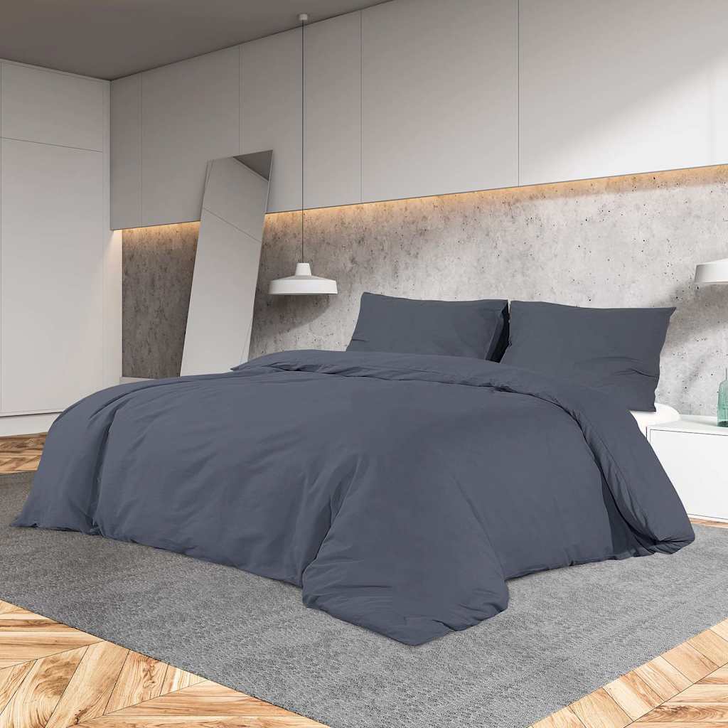 vidaXL Pussilakanasetti antrasiitti 200x200 cm kevyt mikrokuitu