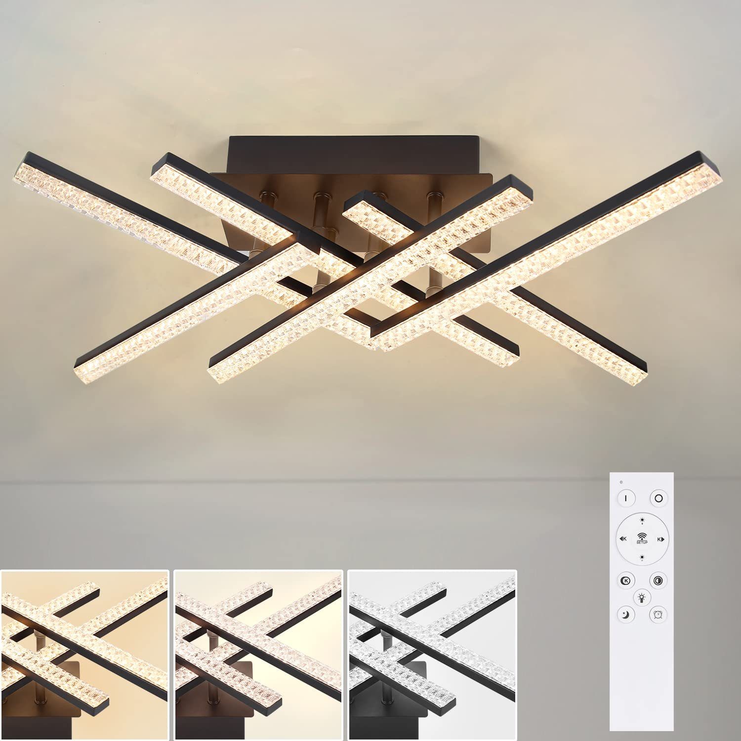 NETTLIFE LED - kattovalaisin, moderni olohuoneen, lamppu 50cm musta