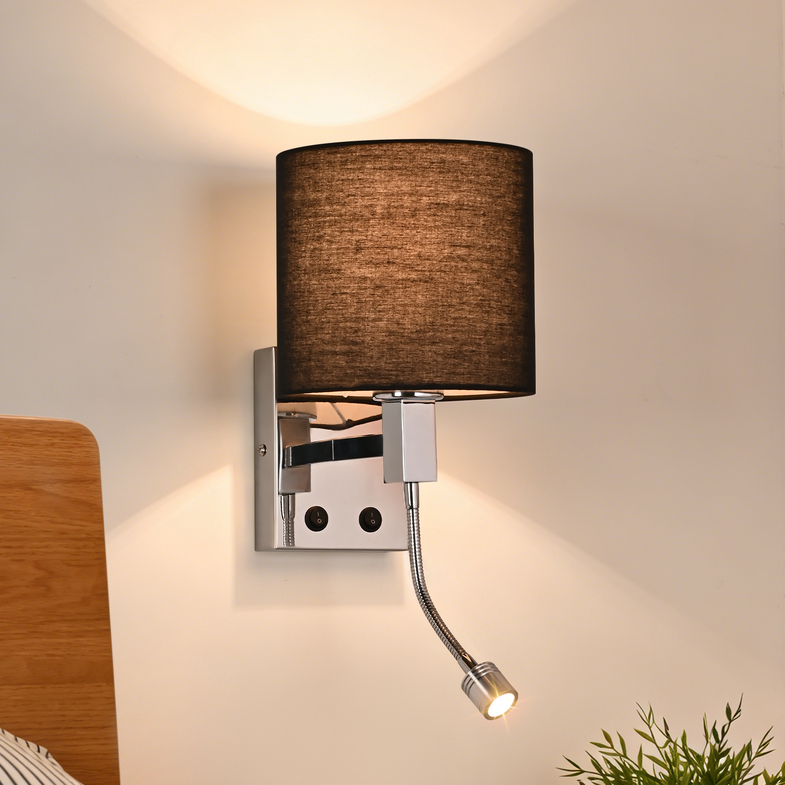 NETTLIFE 360° kääntyvä LED-seinävalaisin E27-kanta