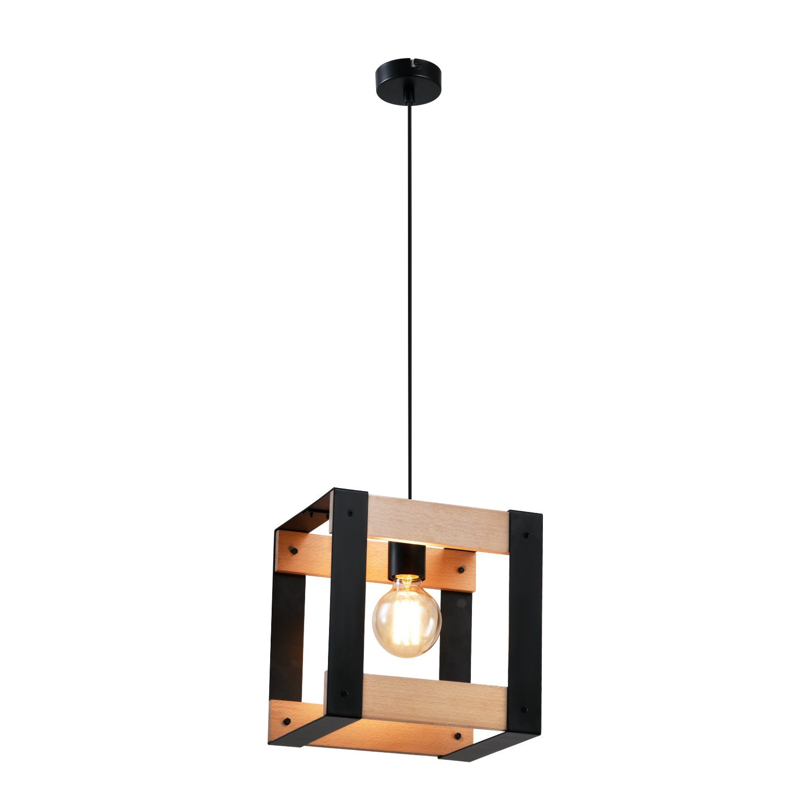 ZMH Vintage musta riippuvalaisin E27 metallinen ravintolakattokruunu 175 cm sopii olohuoneeseen tai