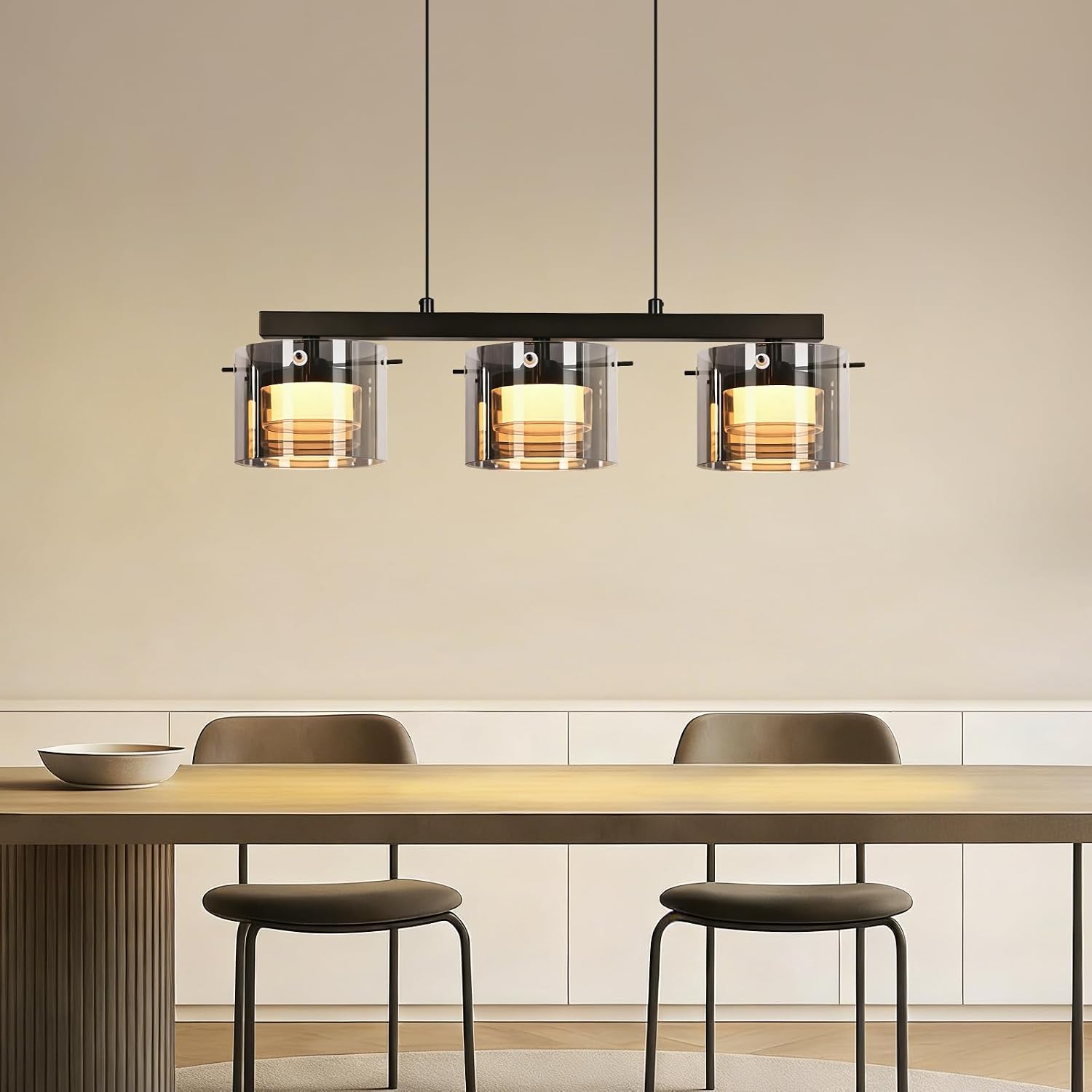 NETTLIFE 3-lamppuinen LED-lasiriippuvalaisin 140 cm
